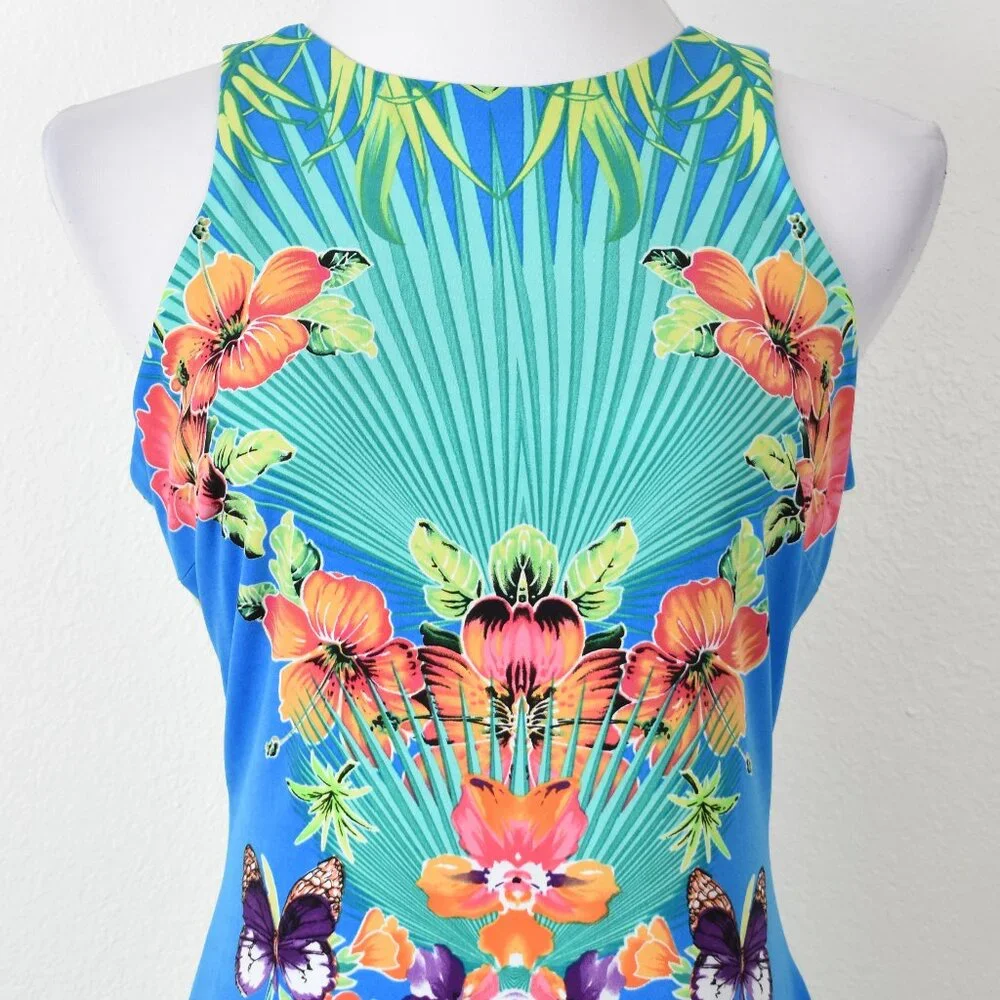 Cache Tropical Floral Sheath Dress - M - Picture 2 of 8